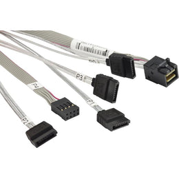 Supermicro CBL-SAST-0556 Internal mini-SAS HD to 4x SATA Host - MiniSAS HD (SFF-8643) Connectors (Other Side)Target - 4 SATA