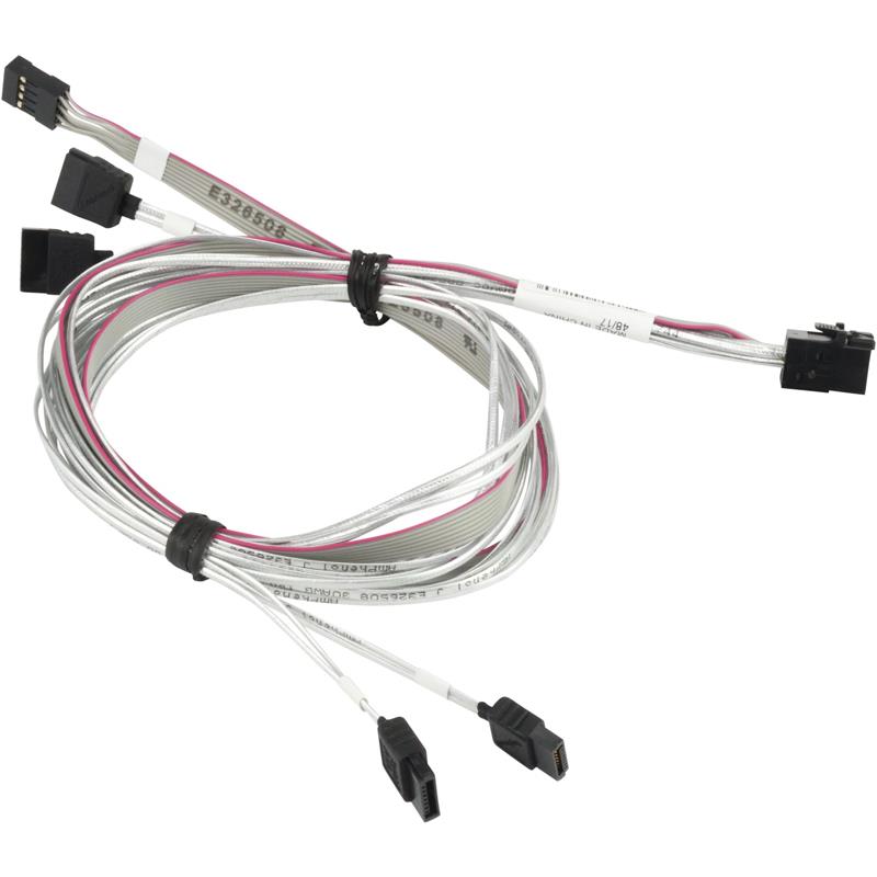 Supermicro CBL-SAST-0556 Internal mini-SAS HD to 4x SATA Host - MiniSAS HD (SFF-8643) Connectors (Other Side)Target - 4 SATA