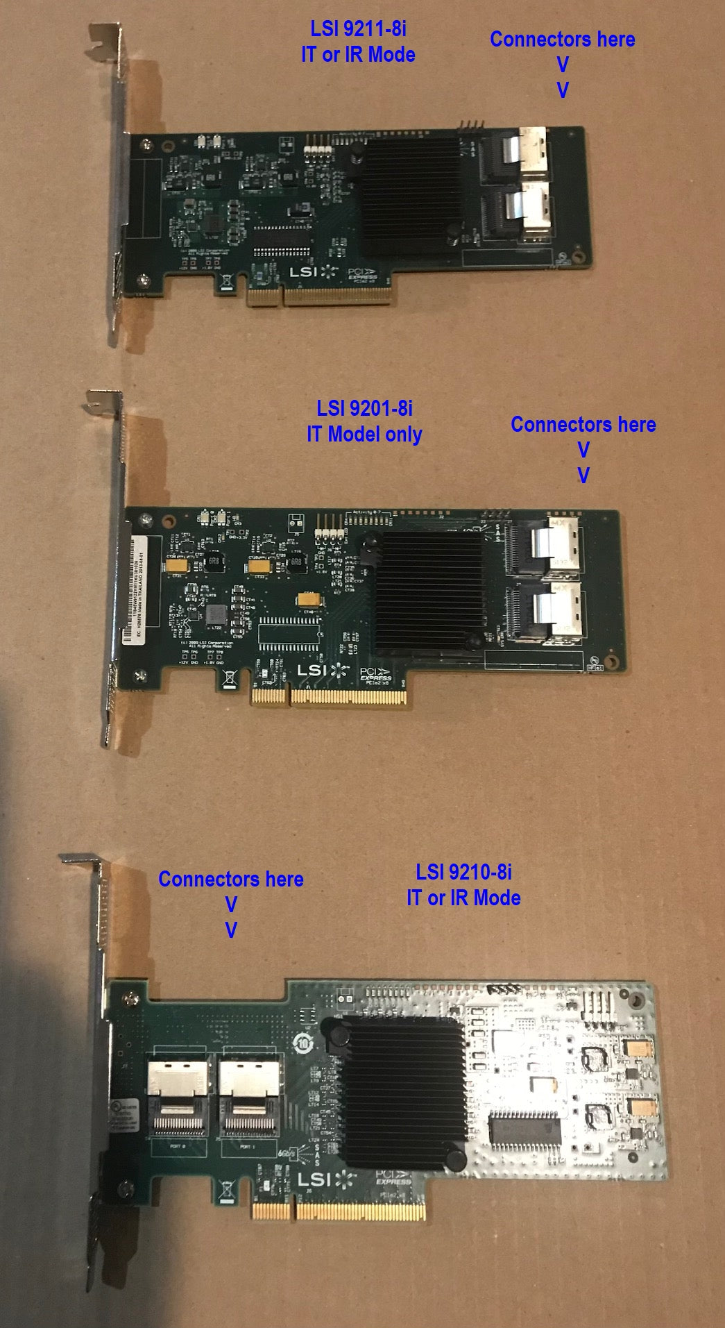 LSI 9211-8i IT Mode, H310 IT mode, H200 it mode