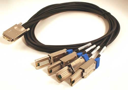 TMC C5256X4-xMT - 1x SFF-8470 External SAS to (four) 4x SFF-8088 MiniSAS External fanout cable