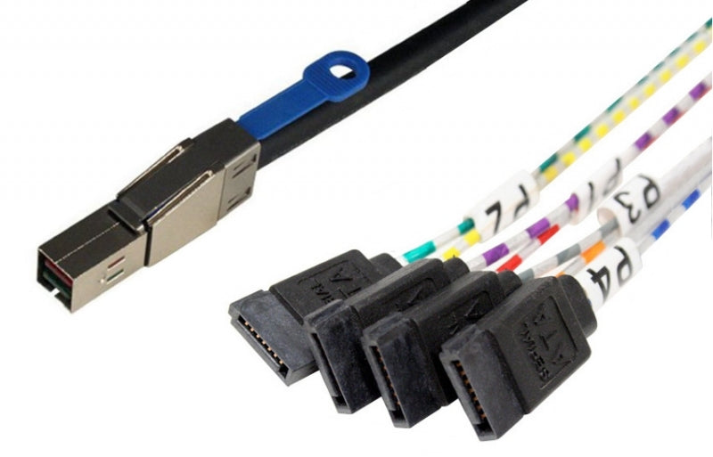 TMC C5547 SFF-8644 to (4) 7-Pin SATA External HD MiniSAS to SATA x4 Fanout Cable.