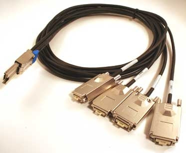 TMC C5652X4-xMT - 1x SFF-8088 MiniSAS to (four) SFF-8470 Ext. 4X SAS connectors Ext. fanout cable.