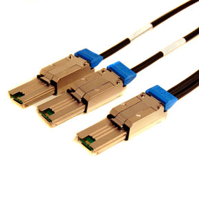TMC C5656x2 - 1x SFF-8088 MiniSAS to (two) SFF-8088 Ext. MiniSAS connectors Ext. fanout cable.