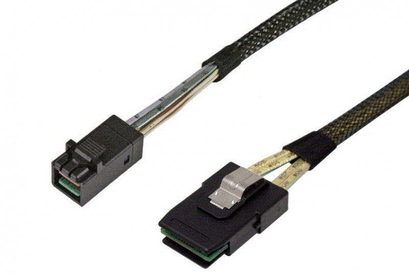 TMC I3536-M SFF-8643 to SFF-8087 Internal HD MiniSAS to Internal MiniSAS Hybrid Cable. Premium