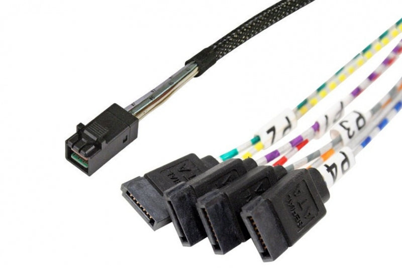 TMC I3547 SFF-8643 to (4) SATA 7-pin Int. HD MiniSAS to (4) SATA Drives Fanout Cable. Premium