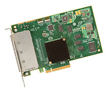LSI00276 LSI SAS 9201-16e 16-Port Ext. PCIe 6Gb/s SATA SAS HBA Controller  Card.