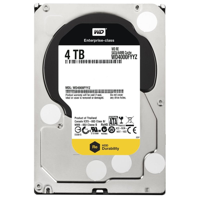 Western Digital WD4000FYYZ 3.5" RE4 SATA 4TB SATA 6Gb/s 7200 64MB RE4 Server Hard Drive