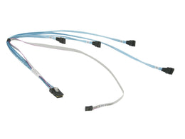 Supermicro CBL-0188L MiniSAS to (4) 7-pin SATA Split Cable with sideband. Used.